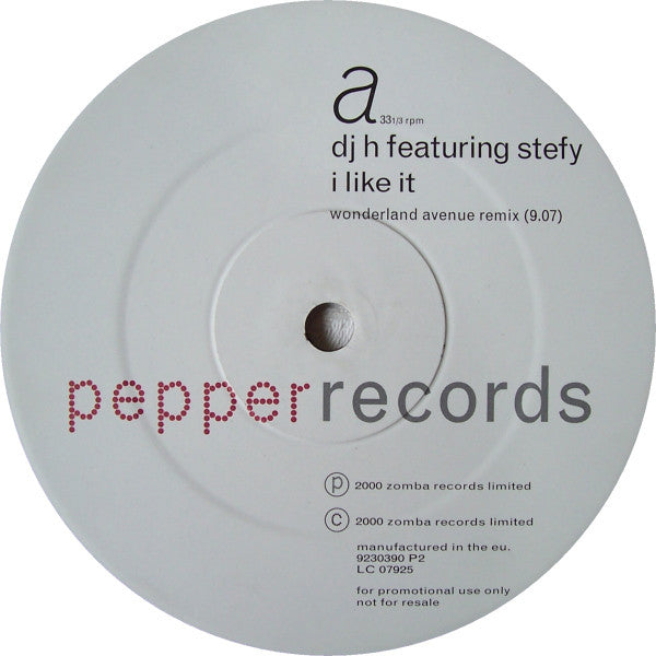 DJ H. Feat. Stefy : I Like It (12", Promo)