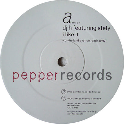 DJ H. Feat. Stefy : I Like It (12", Promo)