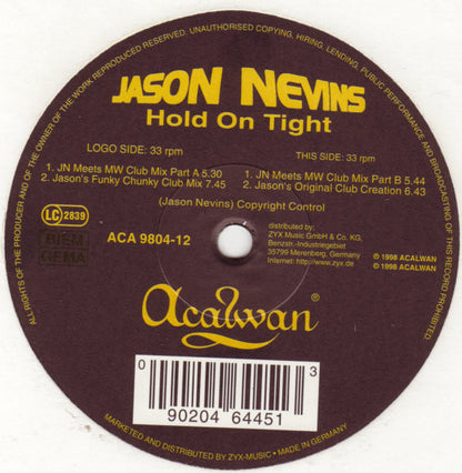 Jason Nevins : Hold On Tight (12")