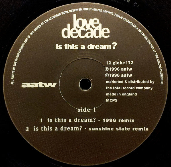 Love Decade : Is This A Dream? / So Real (The 1996 Remixes) (12")