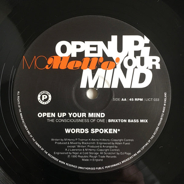 MC Mell'O' : Open Up Your Mind (12")