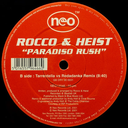 Rocco & Heist : Paradiso Rush (12")