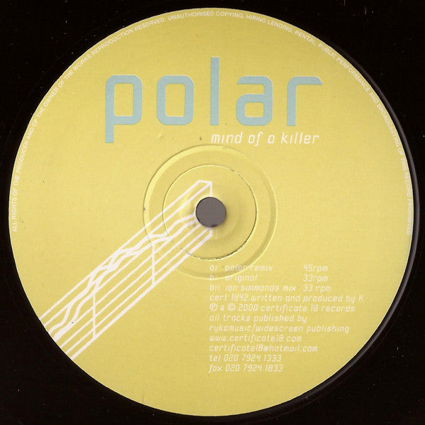 Polar : Mind Of A Killer (12")
