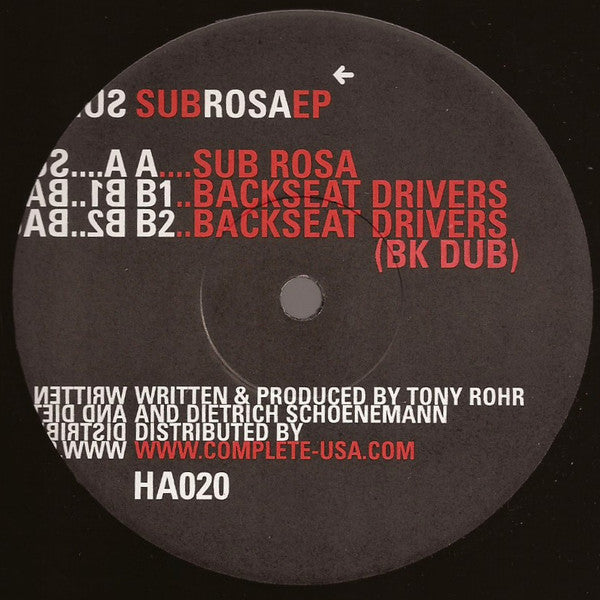 Side Three : Sub Rosa EP (12", EP)