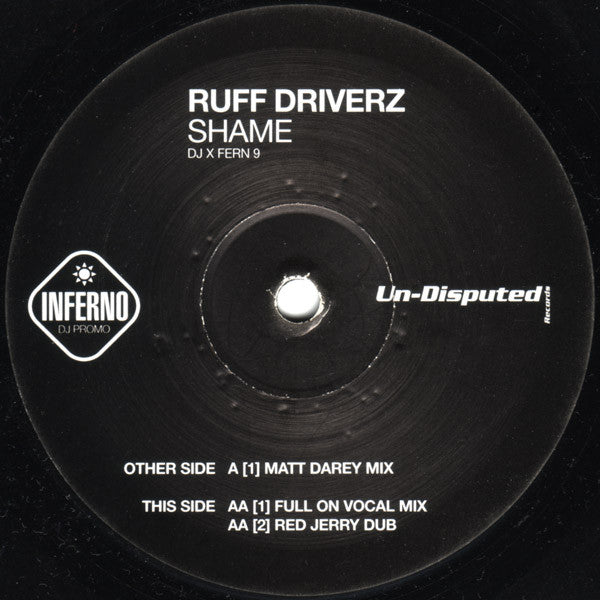 Ruff Driverz : Shame (12", Promo)