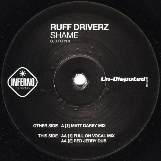 Ruff Driverz : Shame (12", Promo)