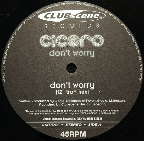 Cicero : Don't Worry (12")