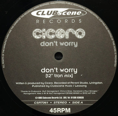Cicero : Don't Worry (12")