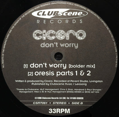 Cicero : Don't Worry (12")