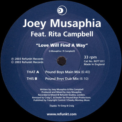 Joey Musaphia : Love Will Find A Way (Pound Boys Remixes) (12")
