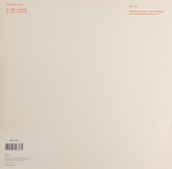 Way Out West : MUTHAF***ka (12", Promo)