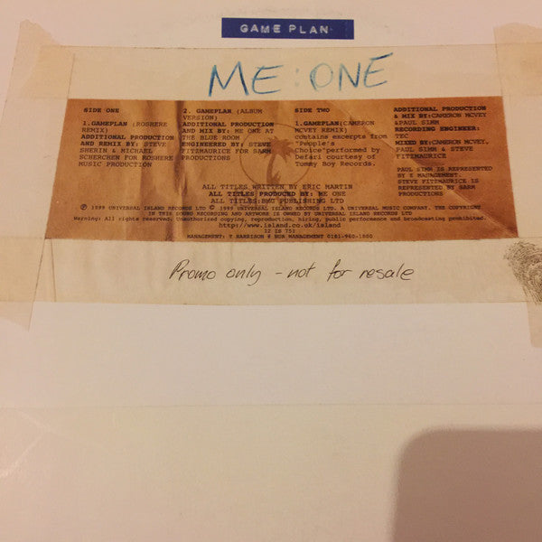Me One : Game Plan (12", Promo)