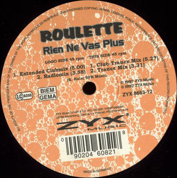 Roulette : Rien Ne Vas Plus (12")