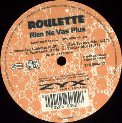 Roulette : Rien Ne Vas Plus (12")