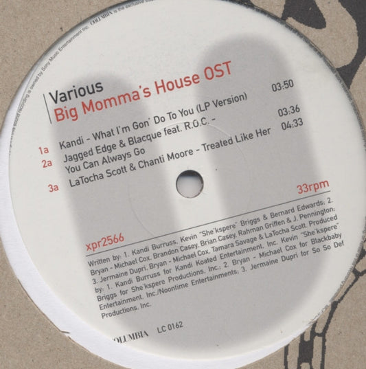 Various : Big Momma's House Soundtrack - Album Sampler (12", EP, Promo, Smplr)