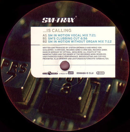 SM-Trax : ...Is Calling (12")