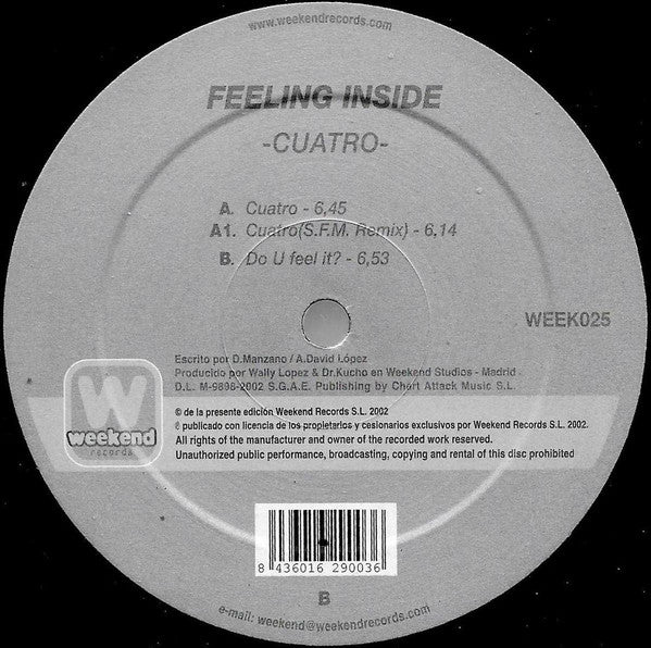 Feeling Inside : Cuatro (12", RP)
