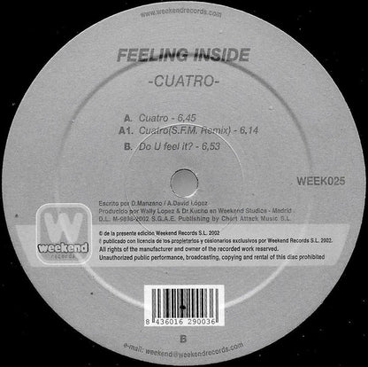 Feeling Inside : Cuatro (12", RP)