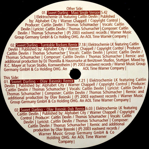 Elektrochemie LK Featuring Caitlin Devlin : Sweet Darling (12")