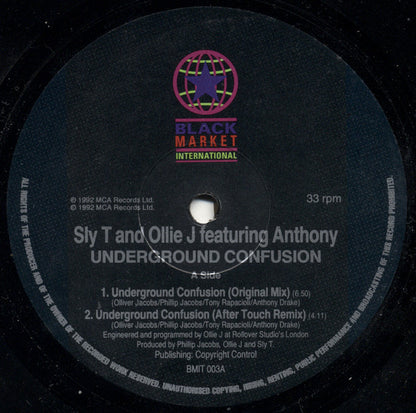 Sly T And Ollie J Featuring Anthoney : Underground Confusion (12")