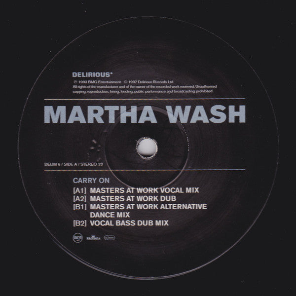 Martha Wash : Carry On (12", Single)