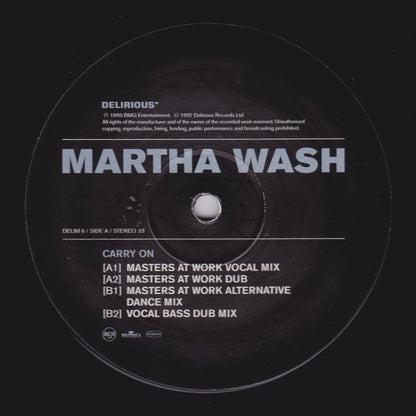 Martha Wash : Carry On (12", Single)