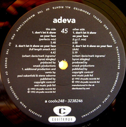Adeva : Don't Let It Show On Your Face (12")