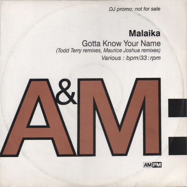 Malaika : Gotta Know (Your Name) (12", Single, Promo)