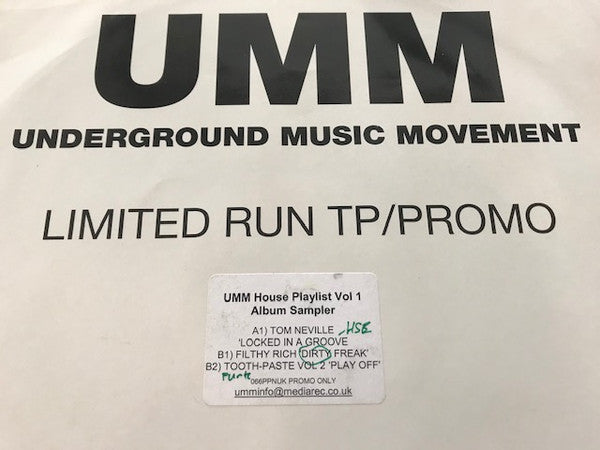 Various : UMM House Playlist Vol 1 Album Sampler (12", Ltd, Promo, TP, W/Lbl)