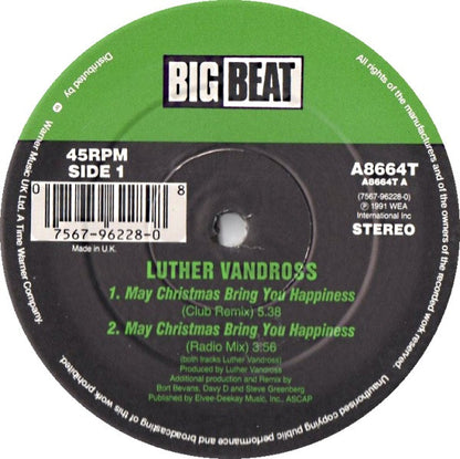 Luther Vandross : May Christmas Bring You Happiness (12")