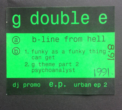 G Double E : B-Line From Hell (12", EP, Promo)