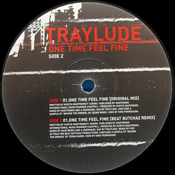 Traylude : One Time Feel Fine (12", Promo)