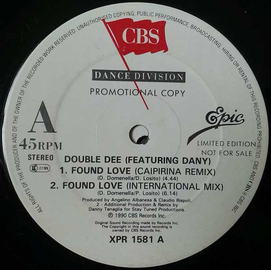 Double Dee : Found Love (12", Ltd, Promo)