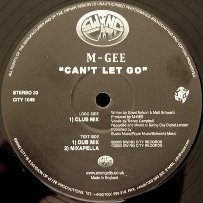 M-Gee : Can't Let Go (12")