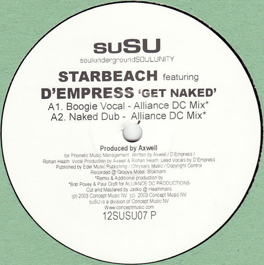 Starbeach Featuring D-Empress : Get Naked (12", Promo)