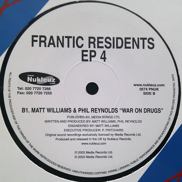 James Lawson & Steve Hill / Matt Williams & Phil Reynolds : Frantic EP 4 (12", EP)