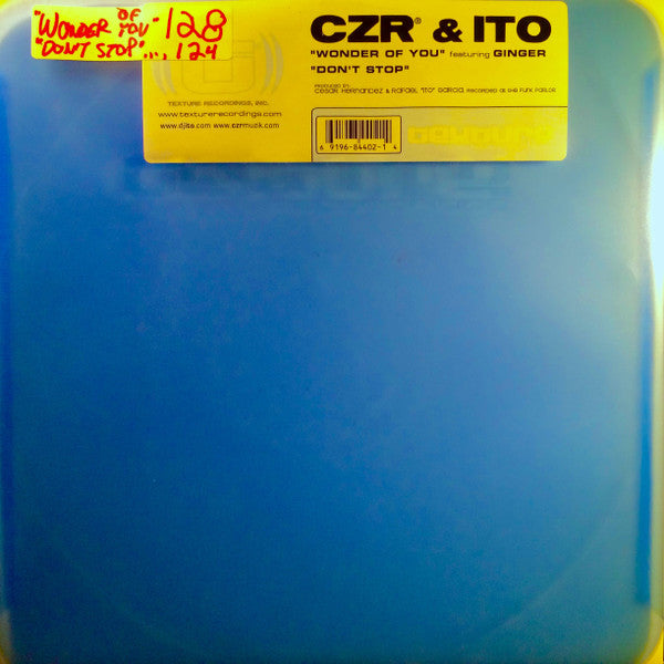 CZR & ITO Featuring Ginger* : Wonder Of You / Don't Stop (12")