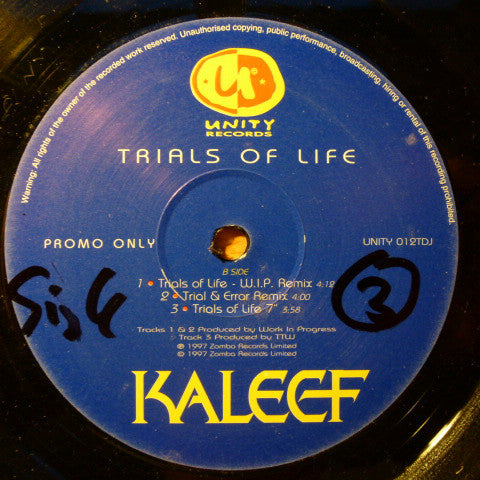 Kaleef : Trials Of Life (12", Promo)