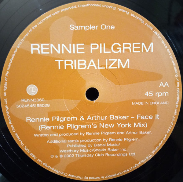 Rennie Pilgrem & Meat Katie / Rennie Pilgrem & Arthur Baker : Tribalizm (Sampler One) (12", Smplr)