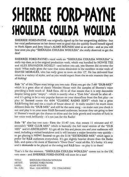 Sherree Ford-Payne : Shoulda Coulda Woulda (The Morales Mixes) (12")