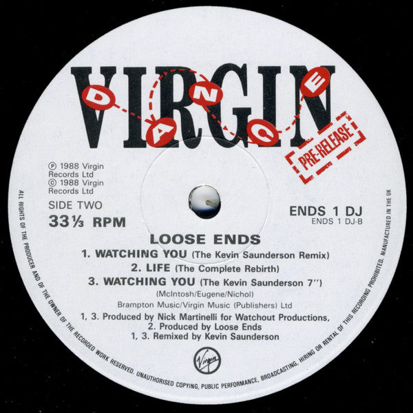 Loose Ends : Watching You (12", Promo)