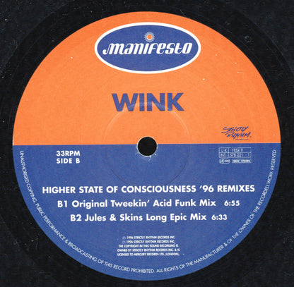 Josh Wink : Higher State Of Consciousness '96 Remixes (12")