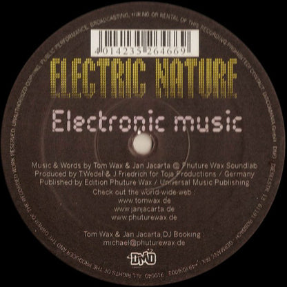 Tom Wax & Jan Jacarta Present Electric Nature : Electronic Music (12")