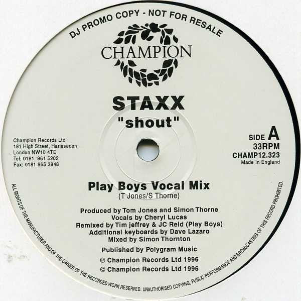 Staxx : Shout (2x12", Promo)