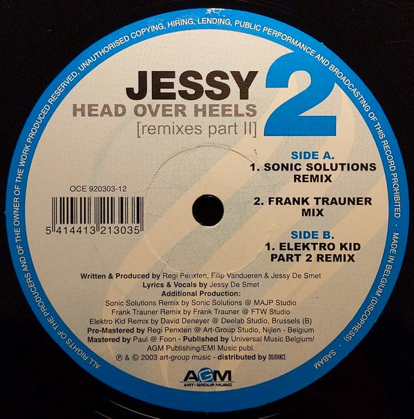 Jessy : Head Over Heels - Remixes Part II (12")