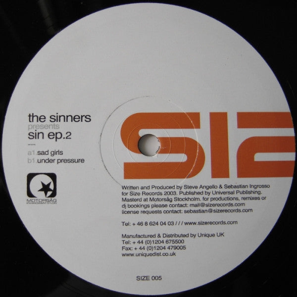 The Sinners : Sin EP.2 (12", EP)