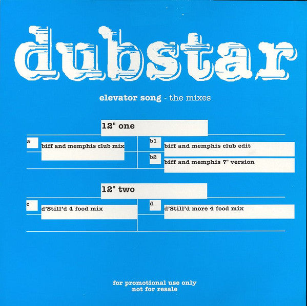 Dubstar (2) : Elevator Song - The Mixes (2x12", Promo)