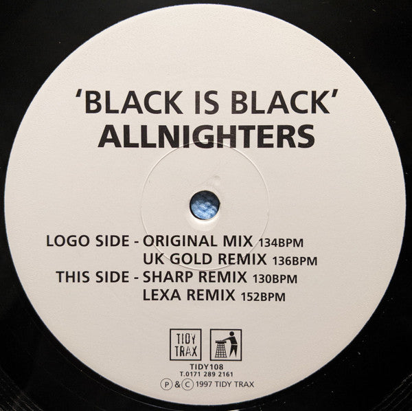 Allnighters : Black Is Black (12", Single, Bla)