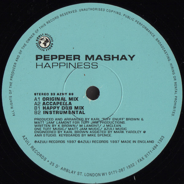 Pepper Mashay : Happiness (12")