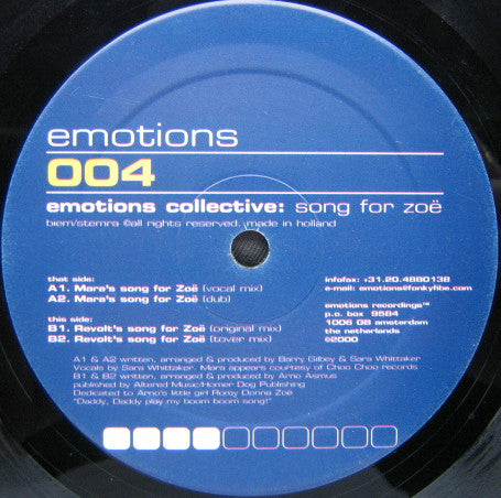 Emotions Collective : Song For Zoë (12")